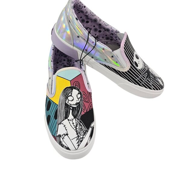 Disney The Nightmare Before Christmas Jack and Sally Slip-on Sneakers NWT - Picture 12 of 16